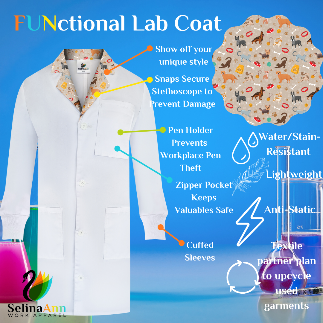 Tan lab coat store